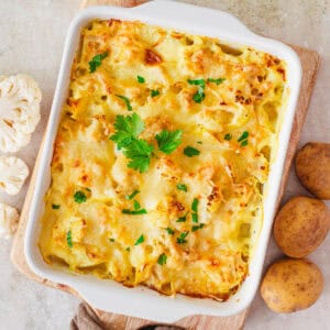 Kartoffel-Blumenkohl-Gratin Rezept.